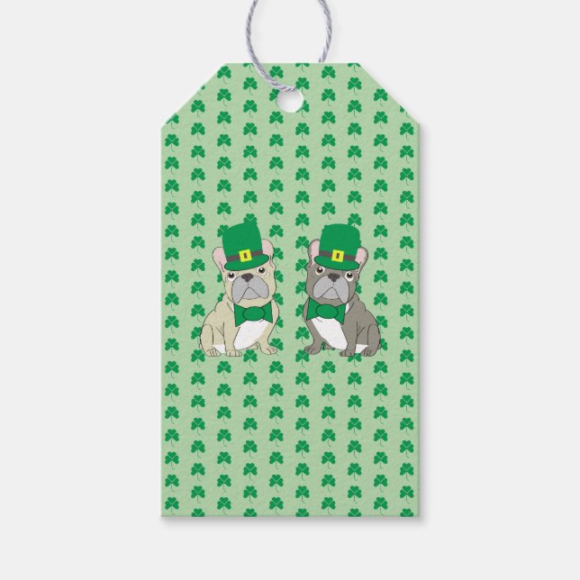 St. Patricks franska bulldoggar Presentetikett (Framsidan)