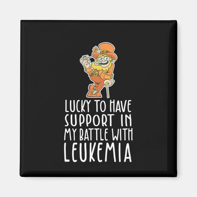 St Patricks Fyrklövra Leprechaun Leukemia A Magnet (Framsidan)