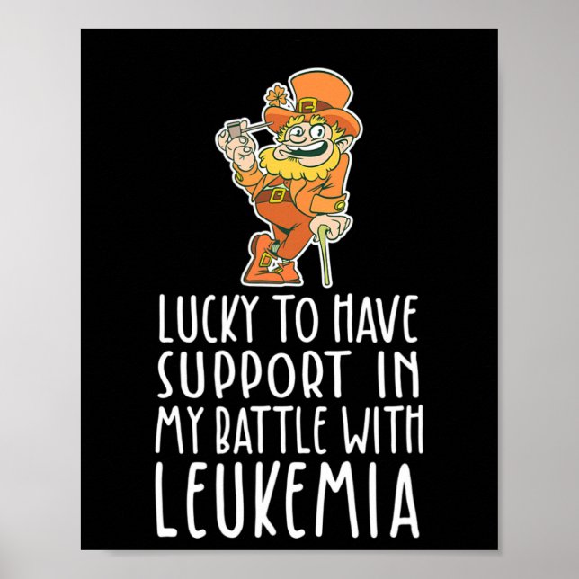 St Patricks Fyrklövra Leprechaun Leukemia A Poster (Framsidan)