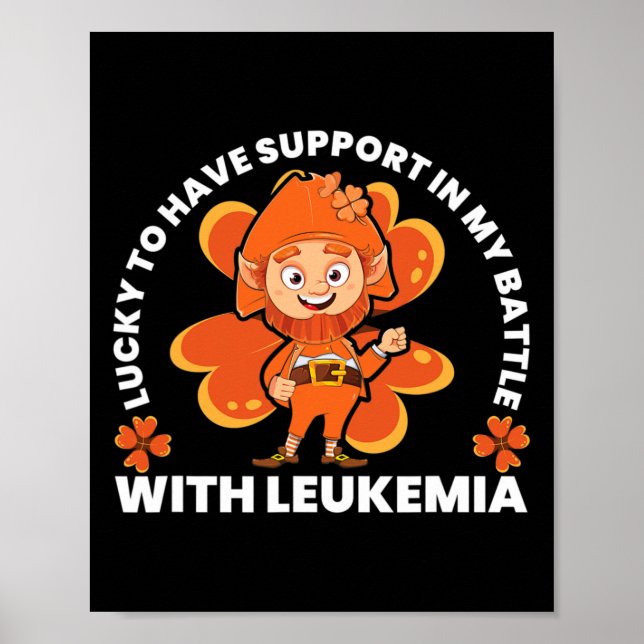 St Patricks Fyrklövra Leprechaun Leukemia A Poster (Framsidan)