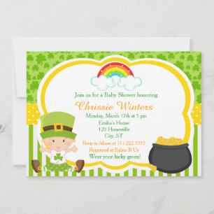 St Patricks Girl Baby Shower Party Inbjudningar