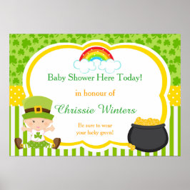 St Patricks Girl Baby Shower Poster