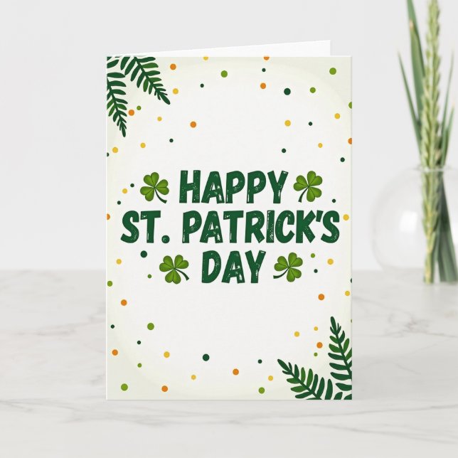 St Patricks Glittriga Textur Kort (Framsida)