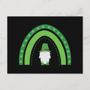 St Patricks Gnome och Rainbow Vykort