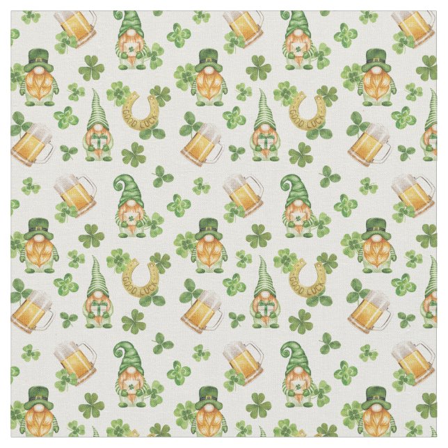 St. Patrick's Gnomes Fabric Tyg (Närbild)
