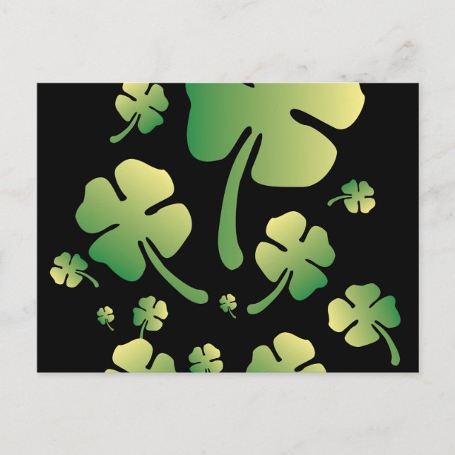 St. Patricks Gradient Klöver Helg Vykort (Framsida)