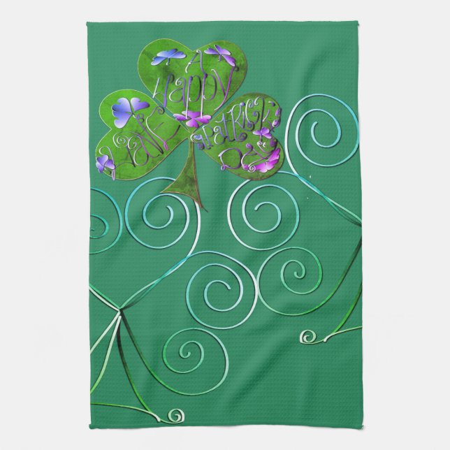 St. Patricks gröna kökshanddukar (Vertikal)
