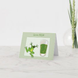 St. Patrick's Grönt Beer and Frog Card Kort