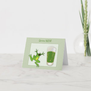 St. Patrick's Grönt Beer and Frog Card Kort