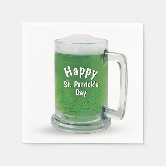 St. Patricks Grönt Beer Pappersservett (Framsidan)