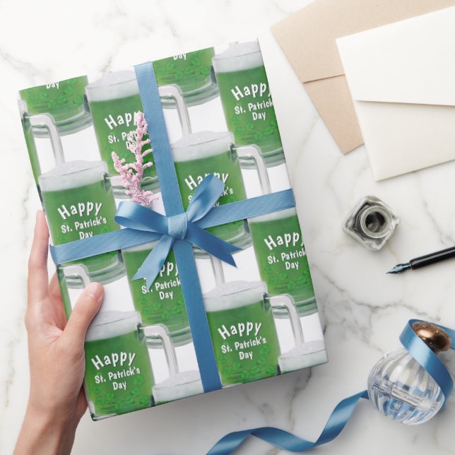 St. Patricks Grönt Beer Presentpapper (Gifting)