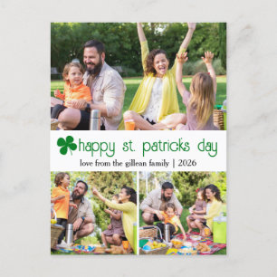 St. patricks Grönt Shamrocks-familjen Foto Helg Vykort