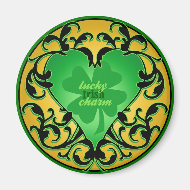 St. Patrick's Heart Lucky Charm Magnet (Framsidan)