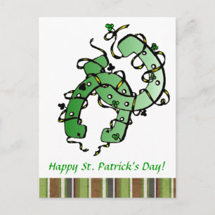 St. Patrick's Horseshoes Shamrocks Postcard Vykort