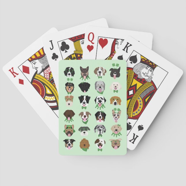 St Patricks Hund Ansikte Mönster Casinokort (Baksidan)