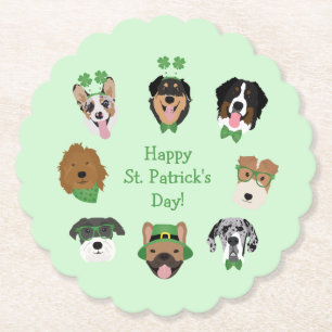 St Patricks Hund Ansikte Mönster Underlägg Papper