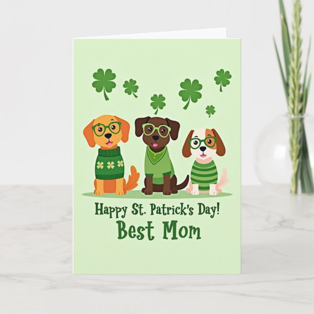 St Patricks Hundar Bästa Mamma Kort (Framsida)