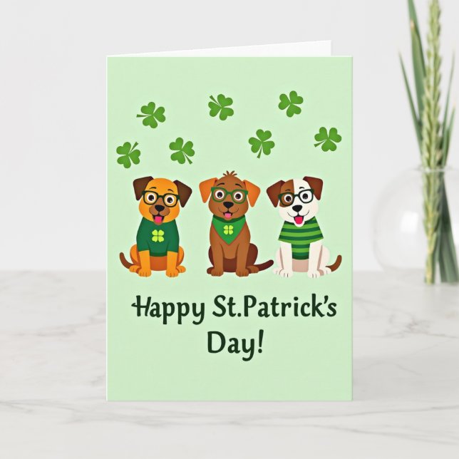 St Patricks Hundars Roliga Dag-kort Kort (Framsida)