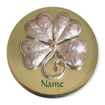 St. Patricks Irish Efternamn Magnet! Guld
