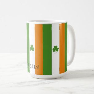 St Patrick's Irish Flagga w Shamrock   MÖNSTER Kaffemugg