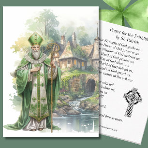 St. Patrick's Irish Ireland Heliga Prayer Card Visitkort