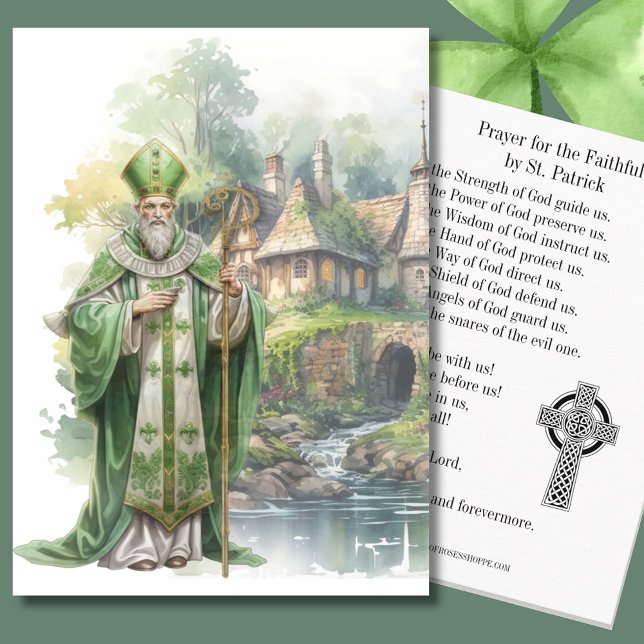 St. Patrick's Irish Ireland Heliga Prayer Card Visitkort (Skapare uppladdad)