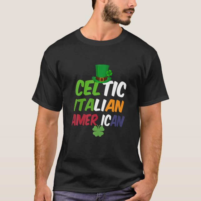 St. Patrick's Irish Italian Flag (Celtic Italian A T Shirt (Framsida)