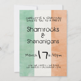 St Patricks Irish Shamrocks Shenanigans Watercolor Inbjudningar