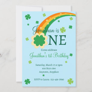St. Patricks irländska Första 1-års födelsedag Inbjudningar