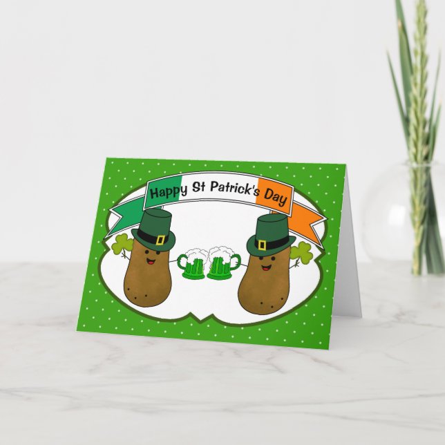 St Patricks Irländska Potatis Personlig Kort (Framsida)