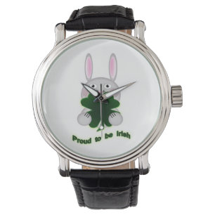St. Patricks Kanin Stolt att vara irländsk Shamroc Armbandsur