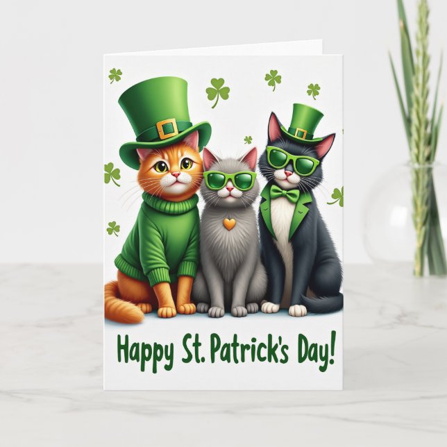 St Patricks Katter För Partnerkort Kort (Framsida)