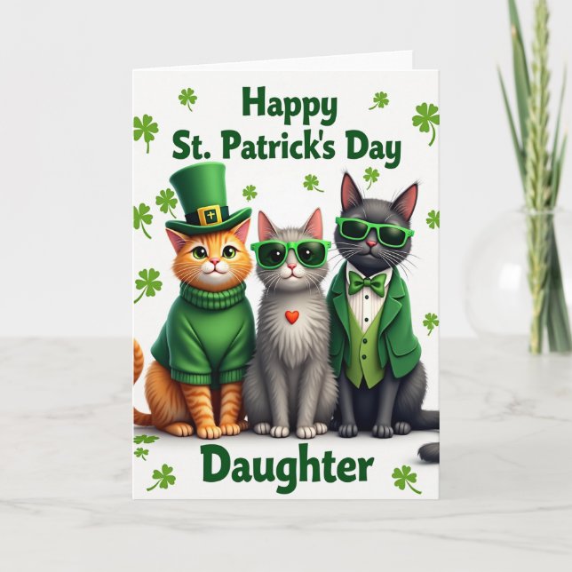St Patricks Katters Glitter Textur Kort (Framsida)