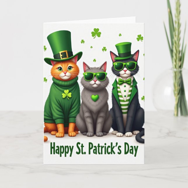 St Patricks Katters Roliga Dag Kort (Framsida)