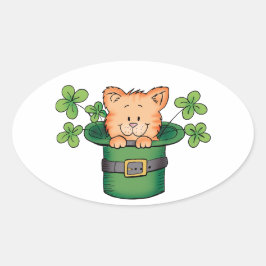 St. Patricks Kattunge Ovalt Klistermärke