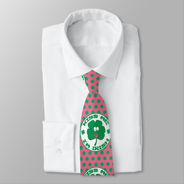 St. Patrick's Kiss Me. Jag är Irish Polka Dot Neck Slips (Bunden)
