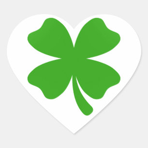 st patricks klöver emoji hjärtformat klistermärke