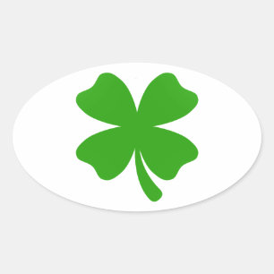 st patricks klöver emoji ovalt klistermärke