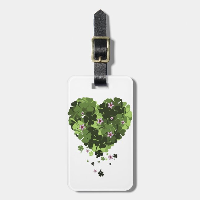 St. Patrick's Klöver Heart Bagagebricka (Vertikal Framsida)