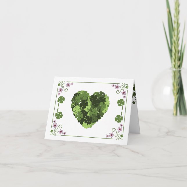 St. Patrick's Klöver Heart Helgkort (Framsida)