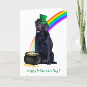 St.Patrick's Labrador - Svart lab Helgkort