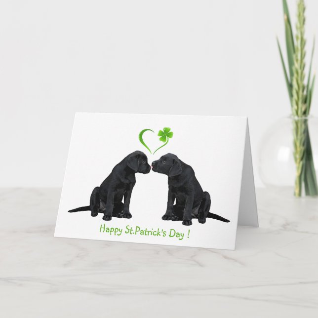 St.Patrick's Labrador - Svart lab Helgkort (Framsida)