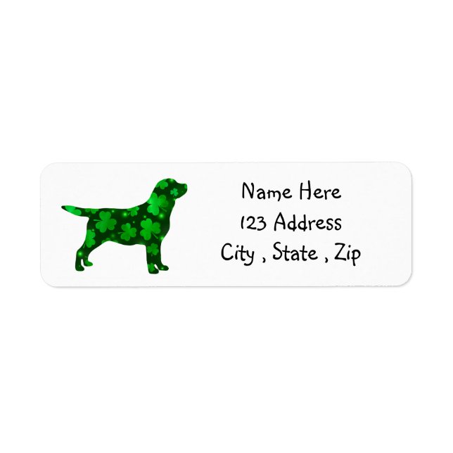 St.Patrick's Labrador - Svart lab Returadress Etikett (Framsidan)