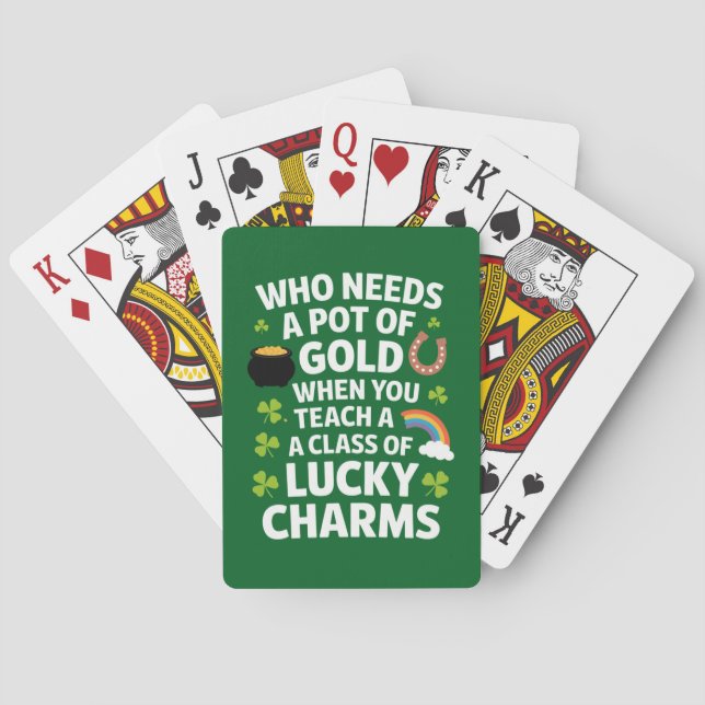 St Patricks Lärare Lucky Charm Clover irländska  Casinokort (Baksidan)