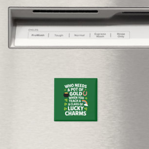 St Patricks lärare Lucky Charm Clover irländska Magnet