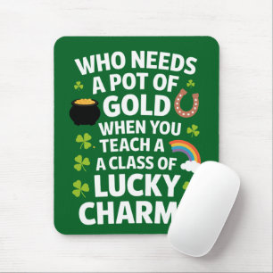 St Patricks Lärare Lucky Charm Clover irländska Musmatta