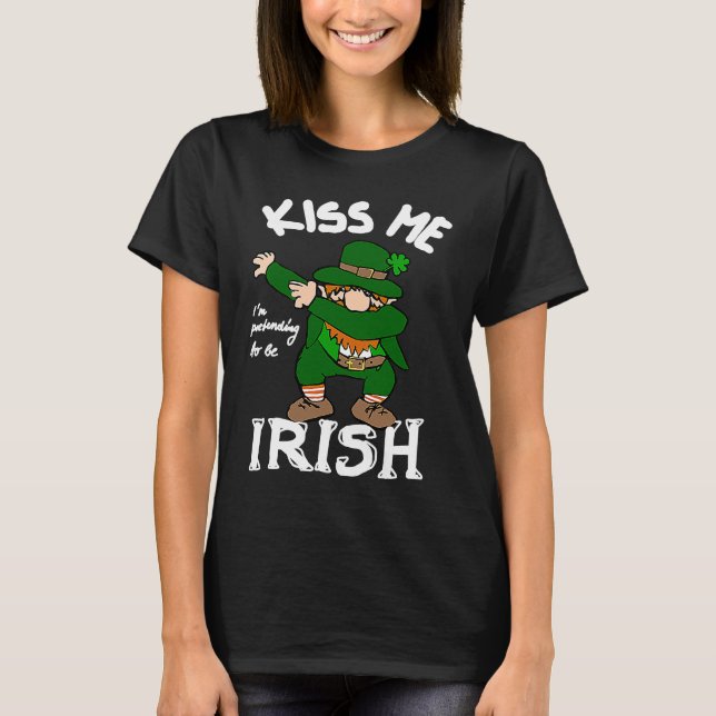 St Patricks Leprechaun dabbing Goblin  Saying T Shirt (Framsida)