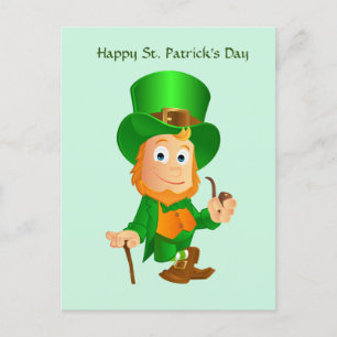 St. Patrick's Leprechaun Helgdag Postcard Helg Vykort