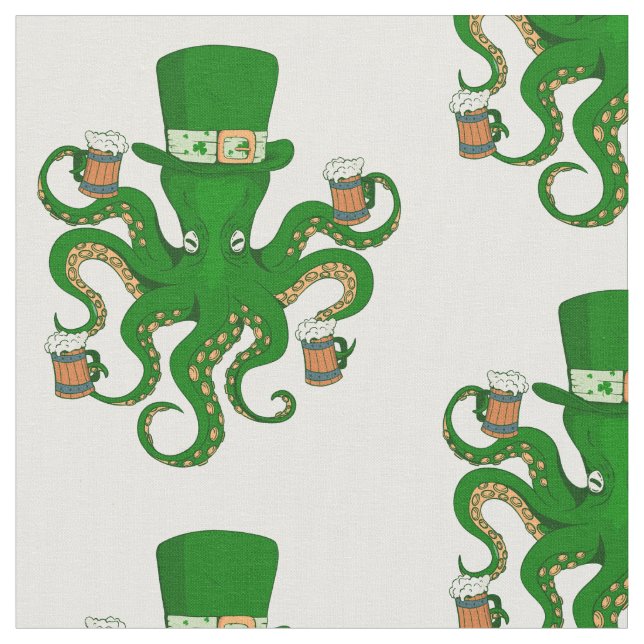 st patricks leprechaun octopus tyg (Närbild)