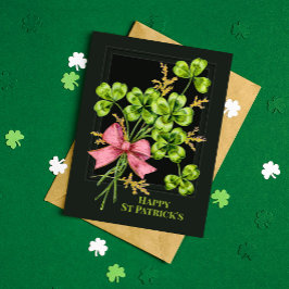 St Patrick's Lucky Charm Shamrocks Vintage Cute Julkort